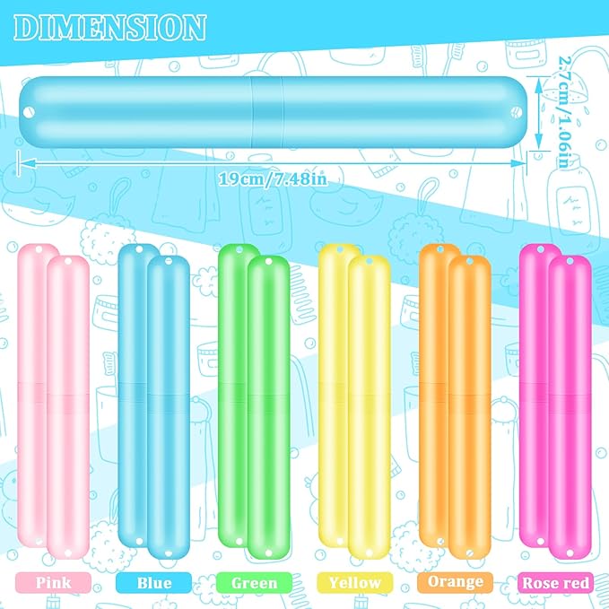 SIKEMAY 100 PCS Toothbrush Holder Bulk, Toothbrush Case Cover, Portable Plastic Dust Proof Breathable, Holder for Travel, Bathroom, Indoor, Outdoor, Trip, Camping, School-Ruum Studio Home