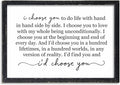 I Choose You To Do Life Sign Wall Decor 16X11 I Love You InchRomantic Marriage Art Wooden Framed Wall Hanging (Black)-Ruum Studio Home