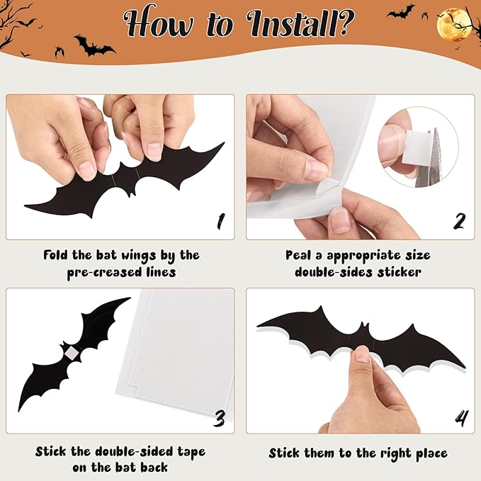 3 Pack Halloween Decorations Sets, Black Lace Spider Webs Table Runner & Halloween Cobweb Fireplace Scarf with 120 pcs 3D Bat for Halloween Indoor Decors Party Supplies-Ruum Studio Home