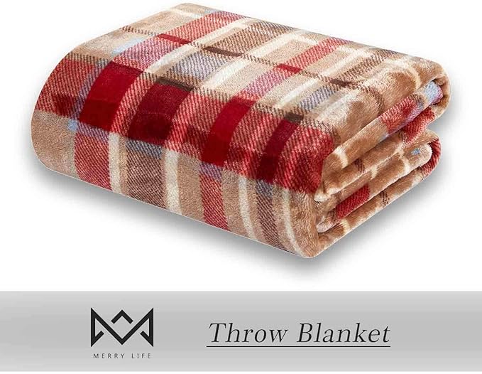 MERRYLIFE Throw Blanket Plaid| Ultra-Plush Soft Colorful Oversized | Decorative Couch Travel Blanket |Large Size (60" 90", Love Urban)-Ruum Studio Home