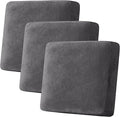 H.VERSAILTEX Velvet Stretch Couch Cushion Cover Plush Cushion Slipcover for Chair Loveseat Sofa Cushion Furniture Protector Seat Cushion Sofa Cover (3 Piece XL Sofa Cushion Covers, Grey)-Ruum Studio Home