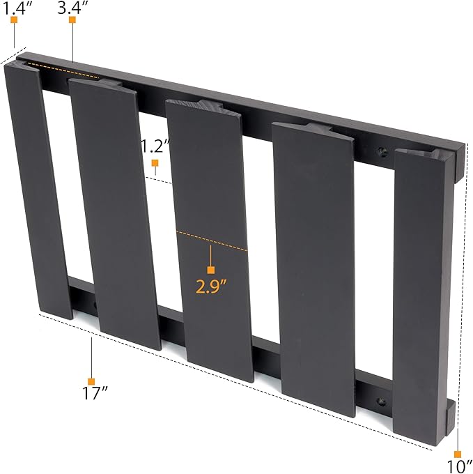 Rustic State Eze 4 Sectional Wood Under Cabinet Wine Glass Holder Wine Glass Rack Hanging Shelf Stemware Bar Organizer - 12 Wine Glass Storage - 10 Inch Deep - Black-Ruum Studio Home