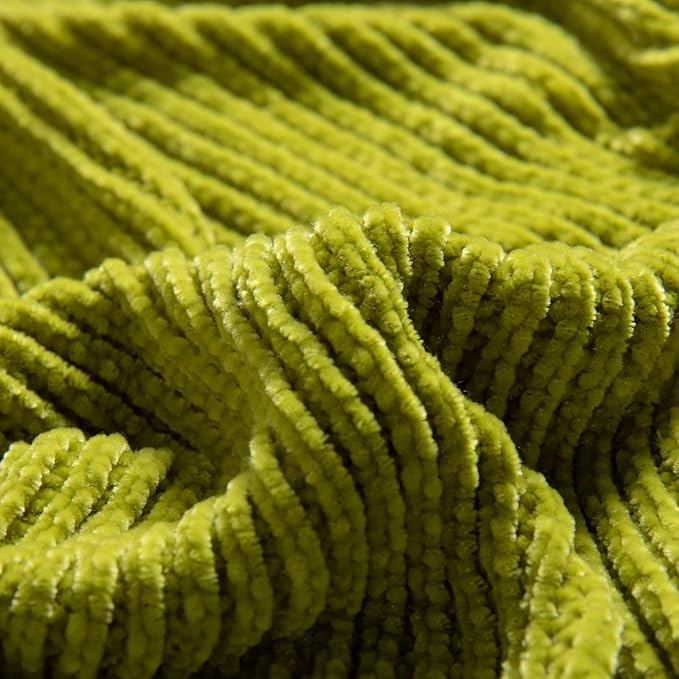 lifein Throw Blanket for Couch, Soft Green Boho Decor Bed Throw,Cozy Knitted Chenille Small Farmhouse Lightweight Throw for Spring(Green,50 * 60")-Ruum Studio Home