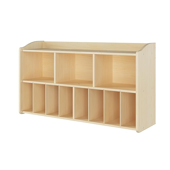 Foundations Wall-Mounted Diaper Organizer for Daycares, 3 Large & 8 Small Storage Compartments, Wood Construction, Maximum Durability-Ruum Studio Home