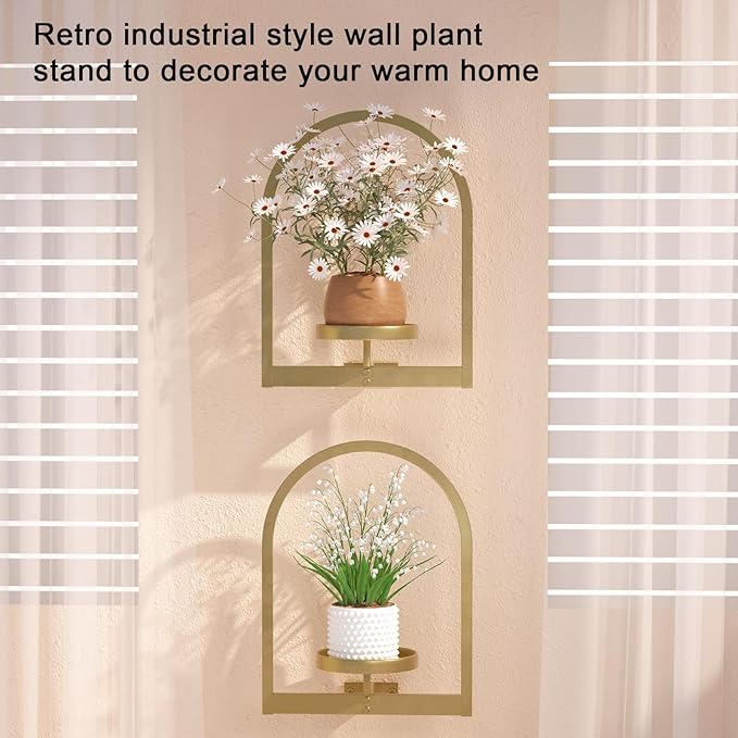 Wall Plant Holder, Wall Planter for Indoor Plants, Window Plant shelves for Multiple Plants Indoor Outdoor, Framed Plant Holder for Home Decor (3 Pack)-Ruum Studio Home