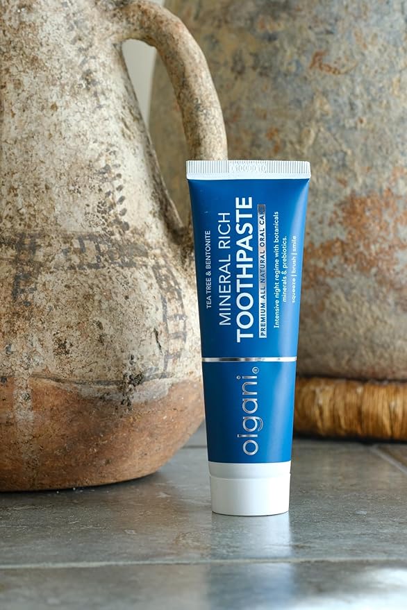 | Mineral Rich Toothpaste | Remineralizing Night-Time Formula with Bentonite Clay | Flouride-Free | Coconut Oil | Tea Tree & Peppermint | Safe for Kids | 2.53 Fl.Oz-Ruum Studio Home