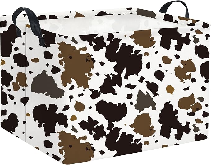 HIYAGON Rectangular Cow Basket Kids Basket Baby Storage Bin Toy Basket Organizer Box for Boys Room Decor(Cow)-Ruum Studio Home