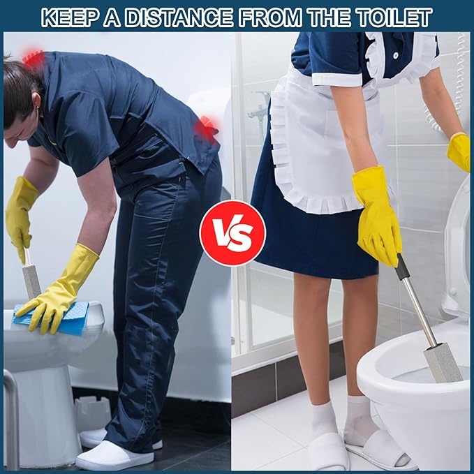 2 Pack Pumice Stone for Toilet Cleaning,16.14In Extra Long Handle Toilet Pumice Stone Toilet Bowl Cleaner Brush Toilet Scrubber for Toilets Bathtubs Grills Sinks-Ruum Studio Home