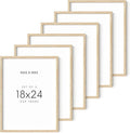 HAUS AND HUES Set of 6 Picture Frames 18 x 24 - Beige Poster Frames 18 x 24, Wooden picture Frames 18x24, Gallery Wall Frame Set 18x24 Frames for Wall Decor, Art 18 x 24 Frames (Beige Oak Frames)-Ruum Studio Home