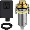 SinkTop Air Switch Kit (Long Full Brass Button) for Garbage Disposal, Cordless Champagne Bronze-Ruum Studio Home