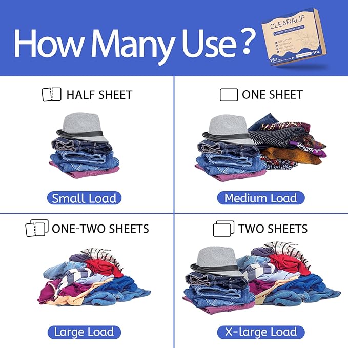 CLEARALIF Laundry Detergent Sheets (480 Loads), Fresh Linen,Great For Travel,Apartments, Dorms,CLEARALIF Laundry Detergent Strips Eco Friendly & Hypoallergenic (Pack of 3)-Ruum Studio Home