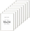 Haus and Hues White 18 x 24 Poster Frame - Set of 9 18 x 24 Picture Frame, Wall 18x24 Frame, 18x24 Wood Frame, 24x18 Poster Frame, Wooden Picture Frame 18 x 24, Art 18 x 24 Frame (Standalone White Oak Frame)-Ruum Studio Home