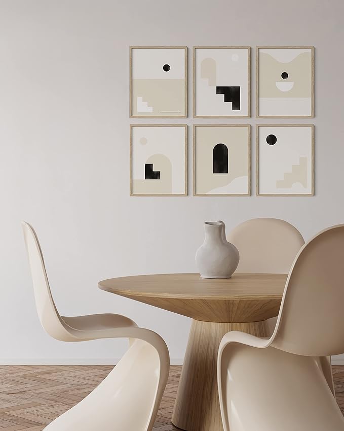 HAUS AND HUES 12"x16" Beige Oak Wood Picture Frame Set of 6-12x16 Wood Picture Frame, 12x16 Frames 6 Pack, 12x16 Poster Frame, 12x16 Frame Wood, 12 by 16 Picture Frames, Set of 6 Frames 12x16-Ruum Studio Home