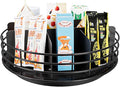 Snack Organizer - Versatile Snack Storage, Lazy Susan with Convenient Grab-and-Go Design, Metal Snack Holder for Home, Office, Breakroom, 11.85" L x 11.85" W x 4.17" H (Matte Black)-Ruum Studio Home