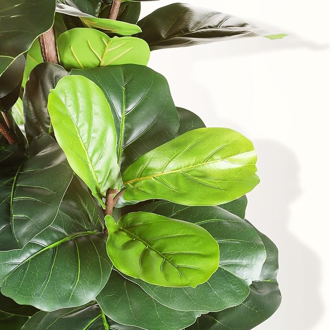 Artificial Fiddle Leaf Fig Tree - 6.5ft Faux Ficus Lyrata Plant with 108 Fiddle Leaves Fake Fig Silk Tree in Pot Artificial Tree for Indoor Outdoor Home Office Perfect Housewarming-Ruum Studio Home