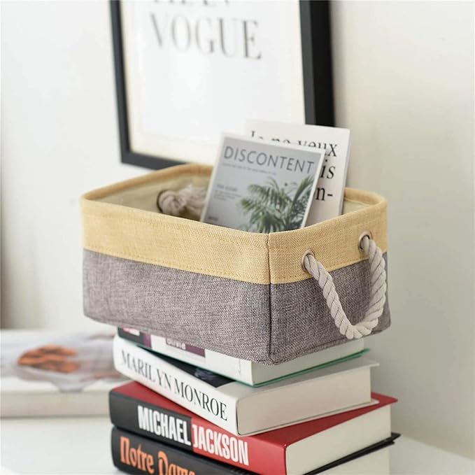 TheWarmHome Small Storage Bins Basket - Small Storage Baskets for Organizing Shelves, Fabric Storage Cubes Organizer for Changing Table Clothes Shoes Sock Towel Dog Toy,Decorative Basket Gift-Ruum Studio Home
