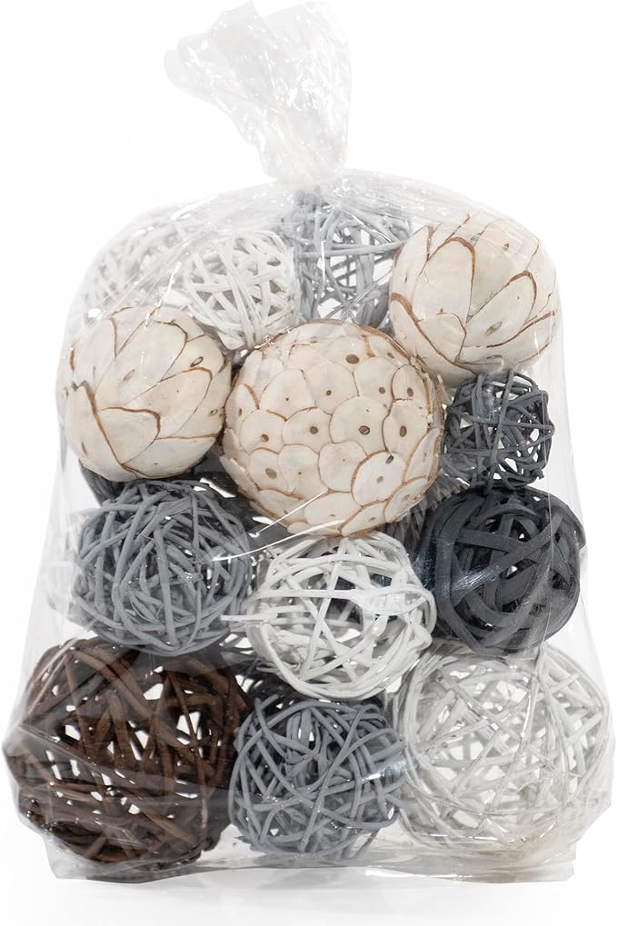 ANDALUCA Decorative Balls Vase Filler Bag with Orbs, Balls (Grey)-Ruum Studio Home