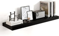 Heimlove 36 Inch Black Floating Shelves for Wall,10 Inch Deep Wood Shelves with Invisible Brackets,Wall Mounted Storage & Display Shelves for Bedroom,Living Room,Kitchen,Office-Ruum Studio Home