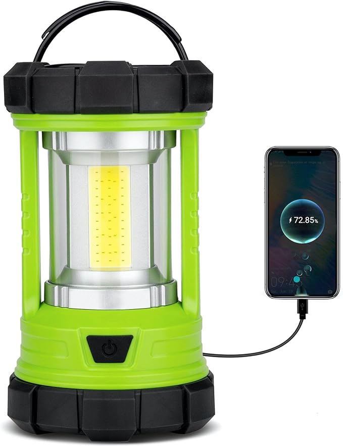 Rechargeable Camping Lantern, 3000LM 5 Light Modes Camping Light 4400 Capacity Phone Charger LED Impact-Resistant Flashlight Lantern Portable Waterproof Hurricane Lanterns for Emergency(Pale Green)-Ruum Studio Home