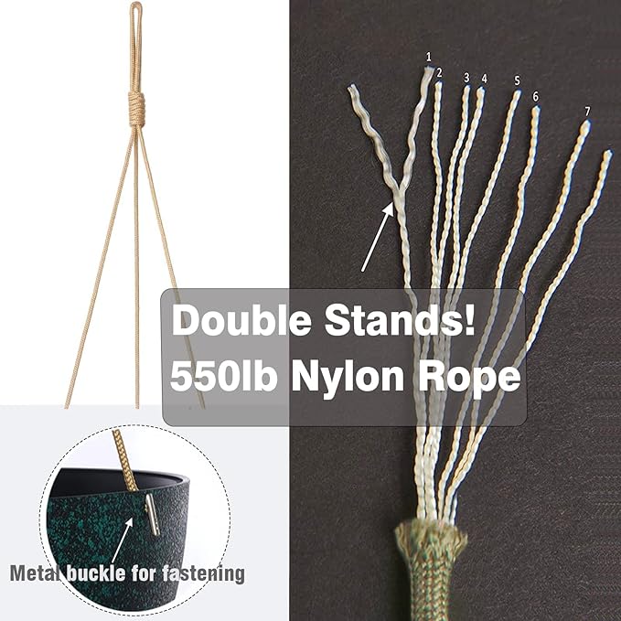 12 Inch 2 Pack Large Hanging Planters for Indoor Outdoor Plants, Plastic Hanging Basket Pots for House Plants Flowers, Black Speckles-Ruum Studio Home