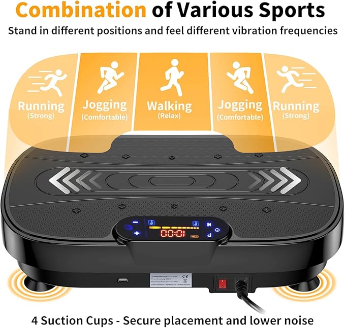Vibration Plate Exercise Machine, Vibrating Plate Machine with Bluetooth for Lymphatic Drainage, Vibration Platform for Women Men Full Body Weight Loss-Ruum Studio Home