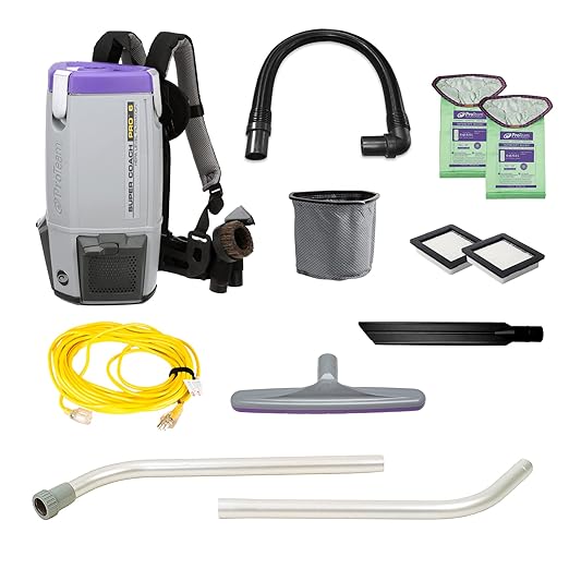 ProTeam Super Coach Pro 6 Backpack Vacuum Commercial with 2 Piece Wand Tool Kit, 6 Quart, Corded, 107308-Ruum Studio Home