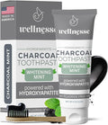 Wellnesse Activated Charcoal Whitening Toothpaste with Xylitol, Fluoride-Free Hydroxyapatite Black Charcoal Toothpaste for Adult Fresh Breath, Natural Teeth Whitening, Mint Flavor, 4 oz (Pack of 1)-Ruum Studio Home
