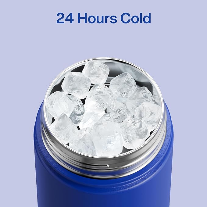 Insulated Water Bottle with Straw Stainless Steel Water Bottle, Leak-Proof, BPA-Free, Double Wall Vacuum Keeps Cold for 24 Hours for Sports, Travel, School (26 oz, Beaucoup Blue)-Ruum Studio Home