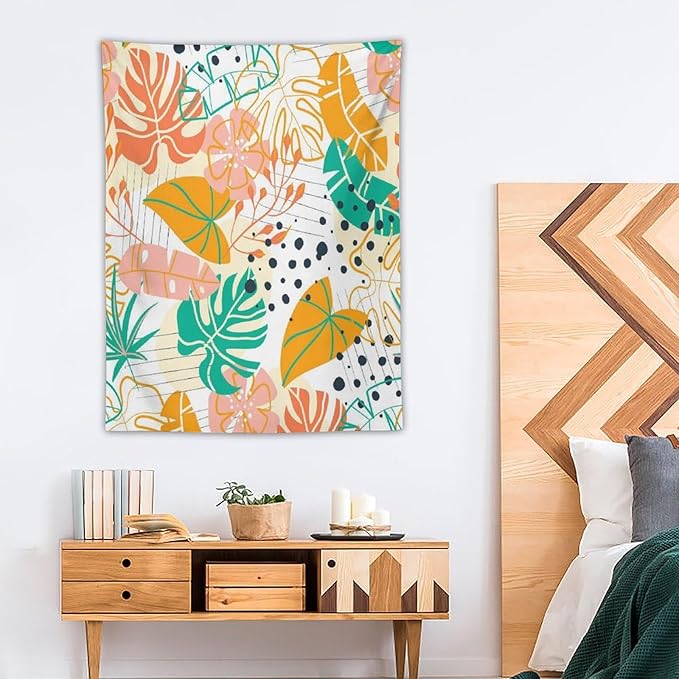 ICMOLYYENLO Tropical Palm Leaves Wall Tapestry, Wall Art for Room Decoration Beautiful Wall Hanging for Bedroom Living Room Dormitory Apartment 60x80 Inch-Ruum Studio Home