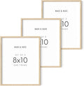 HAUS AND HUES Beige Wood Oak 8x10 Picture Frame, Set of 3 - Modern Wood Wall Art Display - Lightweight 8x10 Frame Set of 3 for Art Prints, Photos, Posters - Ready-to-Hang Vertically & Horizontally-Ruum Studio Home
