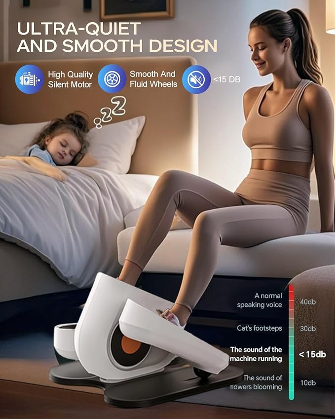 Under Desk Elliptical Machine, Electric Ellipse Leg Exerciser as Seen on Tv for Seniors with 10 Adjustable,Pedal Exerciser,Exercise Equipment for Home-Ruum Studio Home