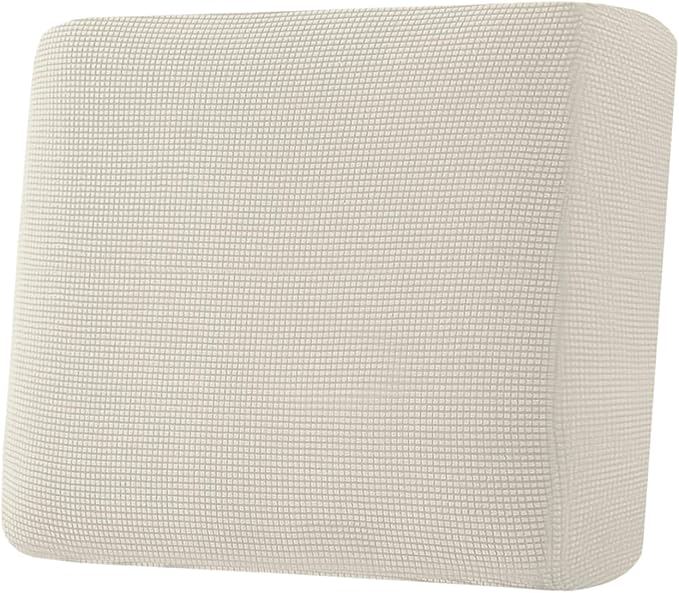 H.VERSAILTEX Super Stretch Individual Seat Cushion Covers Sofa Covers Couch Cushion Covers Slipcover Sets Thick Jacquard Textured Twill Fabric (1 Piece Chair Cushion Cover, Natural)-Ruum Studio Home
