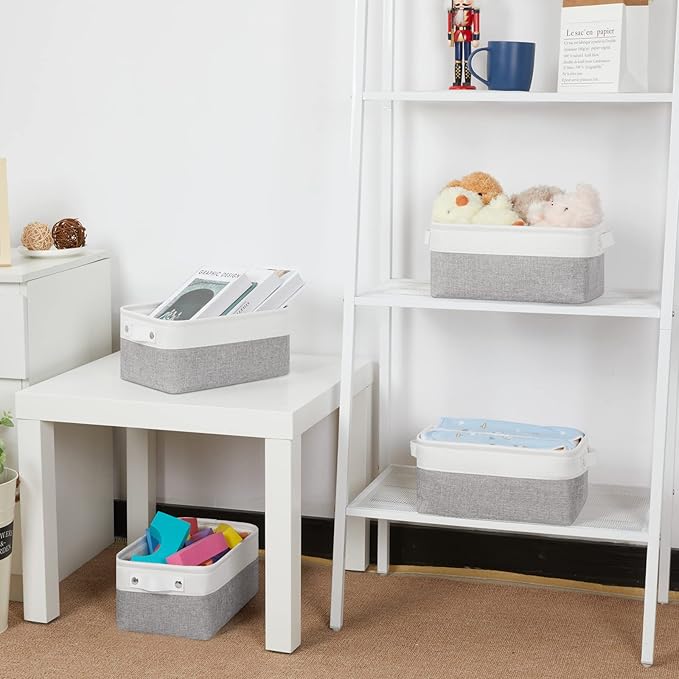 Bidtakay Small Storage Baskets for Organizing [4-Pack] Fabric Storage Bins for Baby Organizer Shelf Baskets for Nursery Storage Collapsible Closet Storage Bins for Home Organization - 11.8x7.8x5 In-Ruum Studio Home