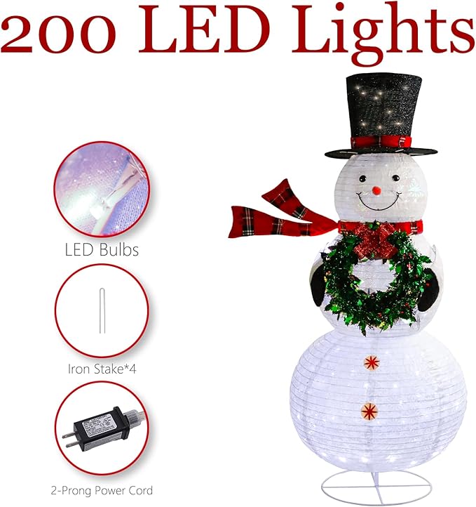 Taman 6ft Christmas Lighted Snowman Decorations Lighted Up Outdoor Lighted Holiday Displays Gift for Christmas Garden Party Yard Porch Decor-Ruum Studio Home