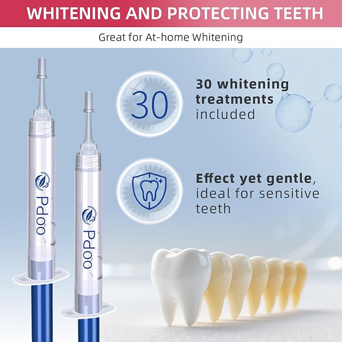Professional Teeth Whitening Kit with 5 Teeth Whitening Gel, LED Accelerator Light & Rechargeable Design - Enamel Safe Gel, Custom Trays, Fast Results for Sensitive Teeth - Whitening Gel Kit-Ruum Studio Home
