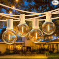 50FT LED G40 Globe String Lights White, Shatterproof Outdoor Patio String Lights 2200K with 50+2 Dimmable Edison Bulbs, Backyard Outdoor Hanging Lights, Bistro Waterproof for Balcony Party Wedding-Ruum Studio Home