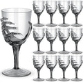 Dandat 12 Pcs Halloween Skeleton Hand Goblets 12oz Clear Plastic Halloween Cups Skull Wine Glass Set for Creepy Spooky Party Decorations (Black)-Ruum Studio Home