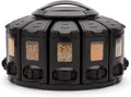 Kitchen Art Select-A-Spice Auto-Measure Pro Carousel 12 Compartments Spice Rack, Black 9.5 x 9.5 x 6.5 inches-Ruum Studio Home