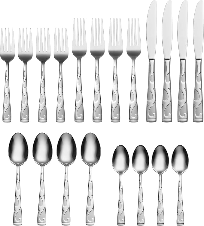 Oneida Tuscany 20-Piece Flatware Set, Service for 4, Silver-Ruum Studio Home