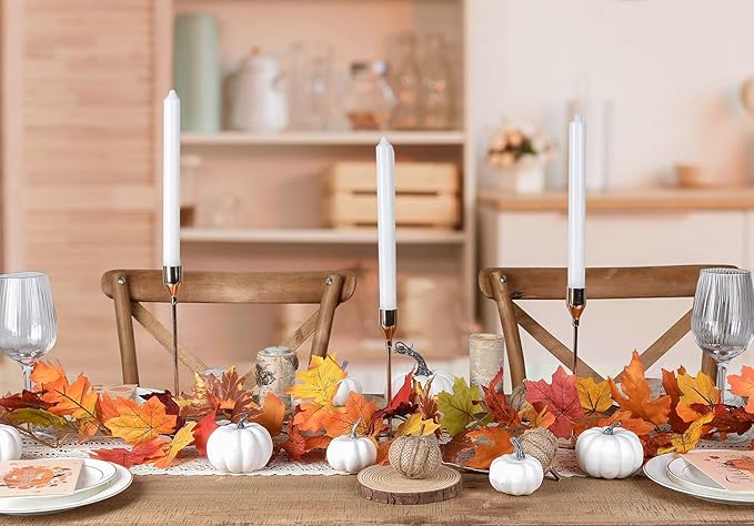 Lvydec 2 Pack Fall Maple Garland - 5.9ft/Strand Artificial Fall Foliage Garlands Assorted Color Leaves Autumn Decor for Home Wedding Halloween Thanksgiving Party-Ruum Studio Home