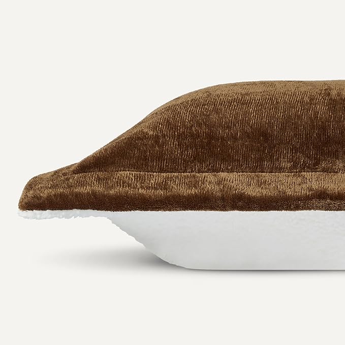 Amazon Basics Reversible Sherpa Comforter Set with Pillow Sham, Brown, Twin/Twin XL-Ruum Studio Home