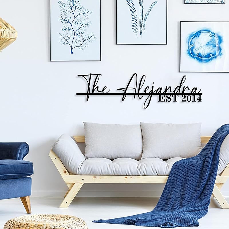 Personalized Family Name Sign | Custom Metal Sign | Metal Wall Art | Last Name Signs for Home | Wall Decor | Split Letter Monogram Sign | Home Letters | Wedding Gift | Housewarming Couples Gift-Ruum Studio Home