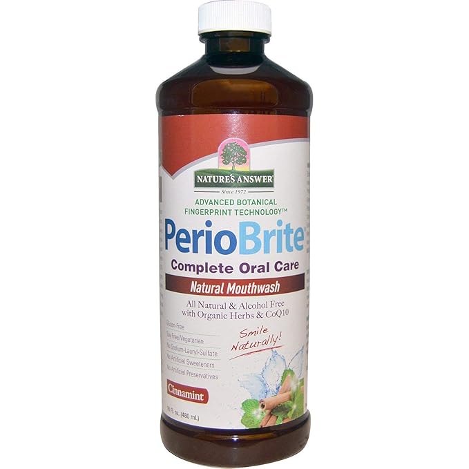 Nature's Answer Periobrite Alcohol-Free Mouthwash, Cinamint, 16 Ounce (2 Pack) | Fluoride Free | Breath Freshener | Stain Remover | Natural Teeth Whitener-Ruum Studio Home