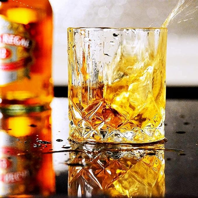Whiskey Glasses Set of 4,Rock Glasses,11 oz Lead-Free Crystal Bourbon Glass,Old Fashioned Glass for Bourbon,Cognac,Irish Whisky,Personalised Whisky Glass Gift Set for Men,Dad,Brother-Ruum Studio Home