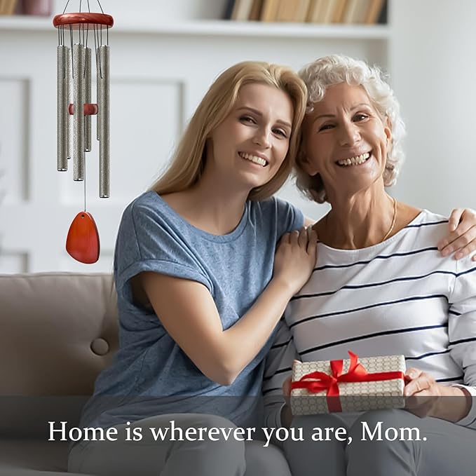 28" Wind Chime for Mothers Day, Decorative Wind Chimes for Outside, Memorial Windchimes Remembrance Gift for Women Mom Grandma, Metal Wind Chimes Outdoor Decor for Garden Patio Zen(Copper)-Ruum Studio Home