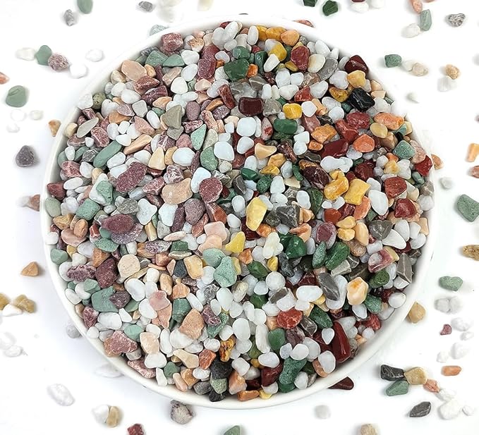 5LB Succulent and Cactus Gravel Pebbles, 1/5 Inch Natural Decorative Polished Stones, River Rocks for Vases Gardening Indoor and Outdoor Decorative Rocks, Colorful-Ruum Studio Home
