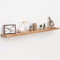 55 Inch Floating Shelves for Wall, Elm Wood Floating Shelves for Home Décor, Wall-Mounted Display Shelves with Heavy-Duty Bracket, Live Edge Long Floating Shelf for Kitchen, Living Room, Natural-Ruum Studio Home