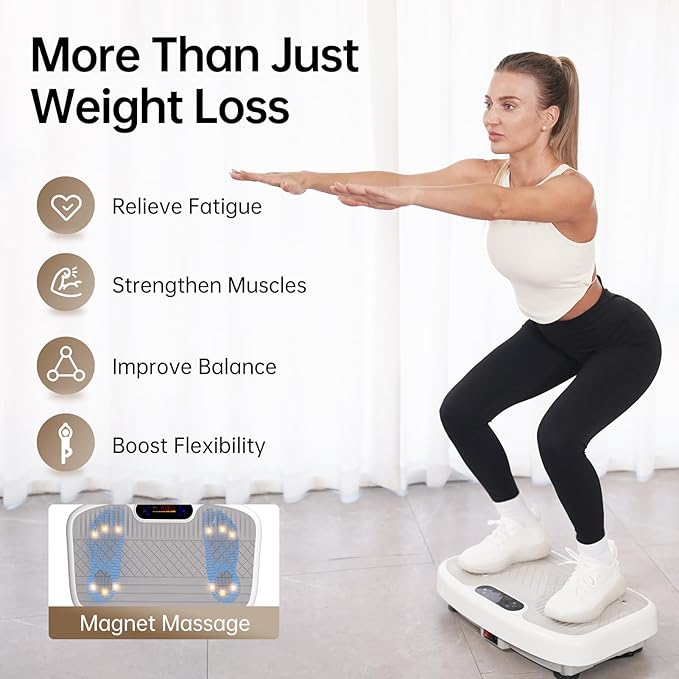 YAMO Vibration Plate Exercise Machine, Vibrating Plate for Lymphatic Drainage & Weight Loss, 350lbs Capacity Whole Body Shaking Workout Fitness Platform-Ruum Studio Home