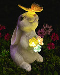 YODY Solar Garden Statues Outdoor Decor- Yard Decorations for Patio, Balcony, Backyard, Lawn Ornaments - Rabbit Figurines with LED Light- Unique Birthday House Warming Gifts for Women, Mom, Grandma-Ruum Studio Home