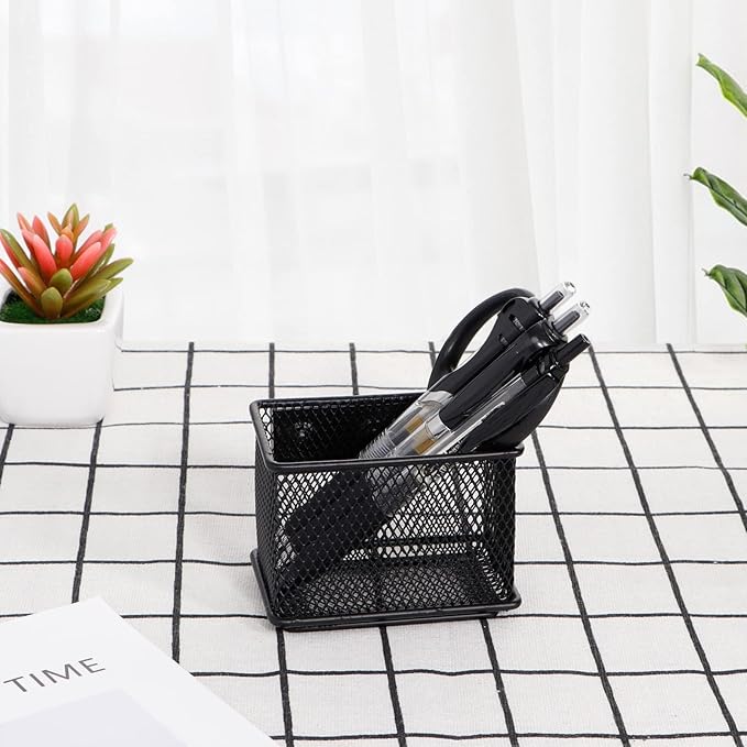 Black Magnetic Basket Set of 2, Refrigerator Basket, Magnetic Baskets Heavy Duty, Magnetic Locker Organizer Holder for Whiteboard Office, 3.42'' × 2.36'' × 2.55''-Ruum Studio Home